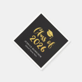 Gold Script-Klasse der Graduation Party 2025 Serviette (Ecke)