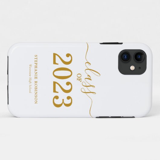 Gold Script-Klasse des Abschlusses 2023 Case-Mate iPhone Hülle (Rückseite (Horizontal))