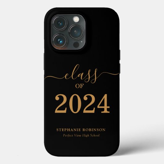 Gold Script-Klasse des Abschlusses 2024 Case-Mate iPhone Hülle (Rückseite)