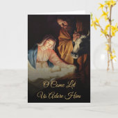 Gold Script Krippe Religiöse Weihnachtsfeiertage Karte (Gelbe Blume)