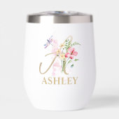 Gold Script Letter A Monogram Personalisiert Name (Vorderseite)