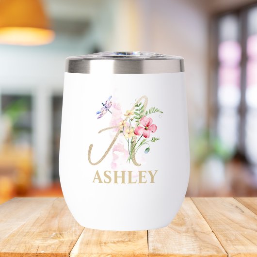 Gold Script Letter A Monogram Personalisiert Name