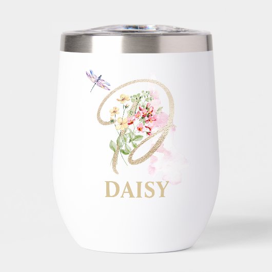 Gold Script Letter D Monogram Personalisiert Name (Vorderseite)