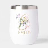 Gold Script Letter E Monogram Personalisiert Name (Rückseite)