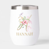 Gold Script Letter H Monogram Personalisiert Name (Rückseite)