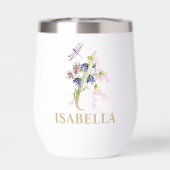 Gold Script Letter I Monogram Personalisiert Name (Rückseite)