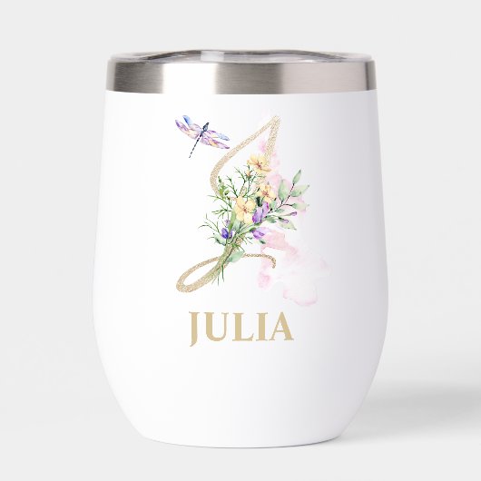 Gold Script Letter J Monogram Personalisiert Name (Rückseite)