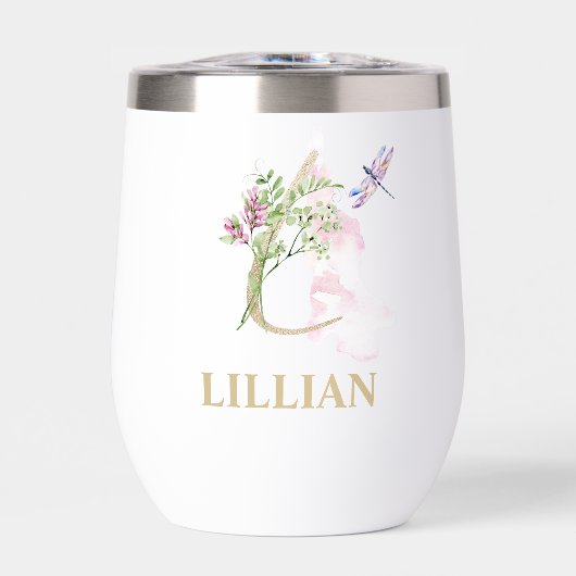 Gold Script Letter L Monogram Personalisiert Name (Vorderseite)