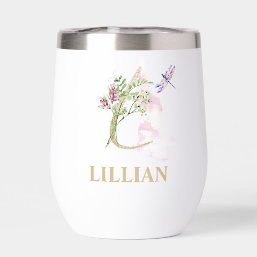 Gold Script Letter L Monogram Personalisiert Name (Rückseite)