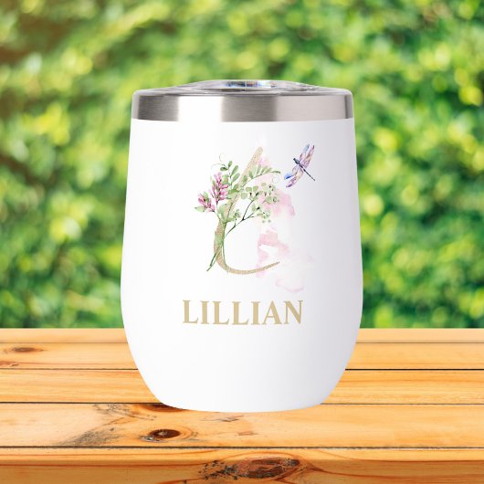 Gold Script Letter L Monogram Personalisiert Name