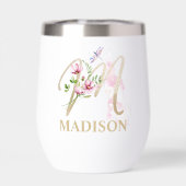 Gold Script Letter M Monogram Personalisiert Name (Rückseite)