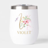 Gold Script Letter V Monogramm Personalisierter Na (Vorderseite)