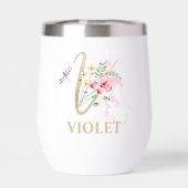 Gold Script Letter V Monogramm Personalisierter Na (Rückseite)