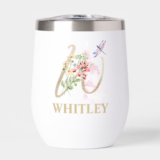 Gold Script Letter W Monogram Personalisiert Name (Vorderseite)