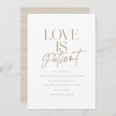 Gold Script Liebe Hochzeit verschoben Ändern Sie d Ankündigung (Vorne/Hinten)