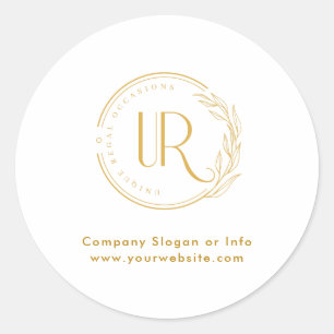 Gold-Script-Logo für Unternehmen Beruflich Runder Aufkleber