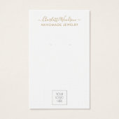 Gold Script Logo Jewelry Earring Display Card (Vorderseite)
