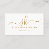 Gold Script Modern Business Card Visitenkarte (Vorderseite)