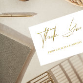 Gold Script Modern Minimalistisch Dankeschön Card Dankeskarte