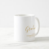 Gold Script Moderne Graduation Party Gunst Kaffeetasse (VorderseiteRechts)
