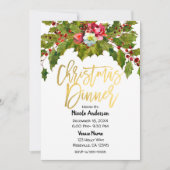 Gold Script Moderne Weihnachtsfeier Einladung (Vorderseite)