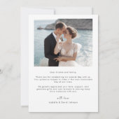 Gold Script Modernes Foto Hochzeit Dankeschön Kart Dankeskarte (Rückseite)