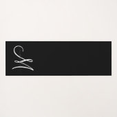 Gold Script Monogram Black Yogamatte (Rückseite (Horizontal))