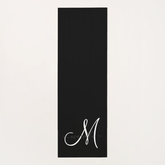 Gold Script Monogram Black Yogamatte (Rückseite)