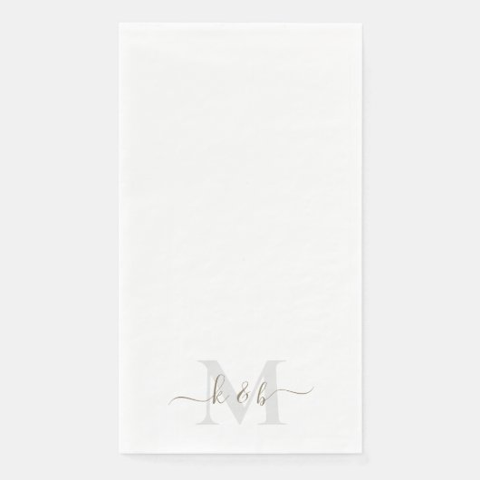 Gold Script Monogram Elegant Wedding Serviette (Vorderseite)