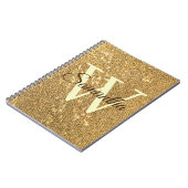 Gold Script Monogram Frost Glitzer Notizblock (Linke Seite)