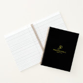 Gold-Script-Monogramm-Erstgeschäft Beruflich Notizblock (Innenseite)