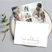 Gold Script Name 5 Fotos Hochzeit Liebe Dank Mitteilungskarte