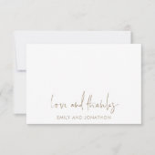 Gold Script Name 5 Fotos Hochzeit Liebe Dank Mitteilungskarte (Vorderseite)