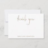 Gold Script Name 5 Fotos Hochzeit Vielen Dank Mitteilungskarte (Vorderseite)