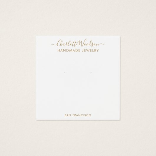 Gold Script Name Earring Juwelier Display Card (Vorderseite)