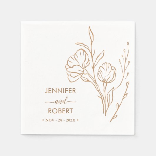 Gold Script Napkins | Elegante Dekoration der Hoch Serviette (Vorderseite)