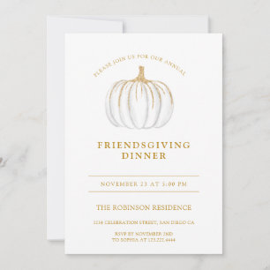Gold Script Pumpkin Friendsgiving Erntedank Einladung