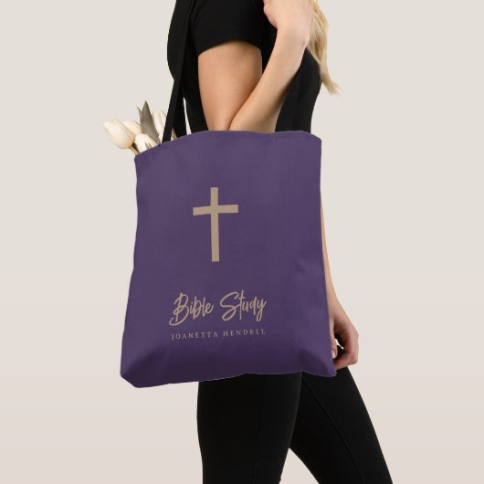 Gold Script Purple Personalized Bible Study Tasche (Von Nahem)