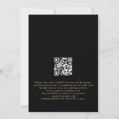Gold Script QR Code Black Foto Overlay Hochzeit Einladung (Rückseite)
