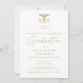 Gold Script RN Nursing Foto Graduation Party Einladung (Vorderseite)