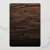 Gold Script Rustic Save the Date Hochzeit Folieneinladung (Rückseite)