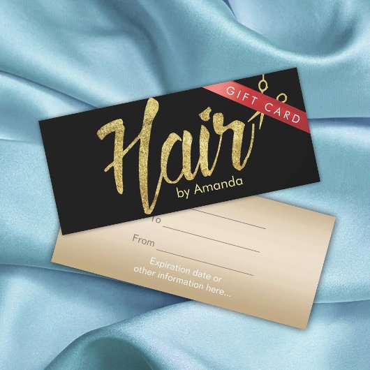 Gold-Script-Salon-Geschenkgutscheine für Hair Styl