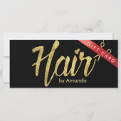 Gold-Script-Salon-Geschenkgutscheine für Hair Styl (Vorderseite)