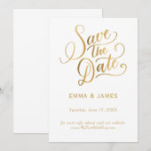 Gold Script Save the Date Card (Vorne/Hinten)