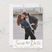 Gold Script Save the Date Einladung (Vorderseite)