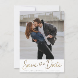 Gold Script Save the Date Einladung
