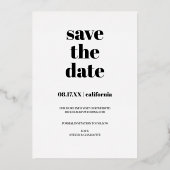 Gold script save the date wedding photo folieneinladung (Rückseite)