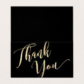 Gold Script Schriftart Kalligraphie Vielen Dank Visitenkarten (Außenseite Aufgefaltet)