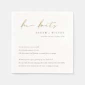 Gold Script Schwarz-weiß Hochzeitsspass Fakten Serviette (Vorderseite)