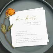 Gold Script Schwarz-weiß Hochzeitsspass Fakten Serviette